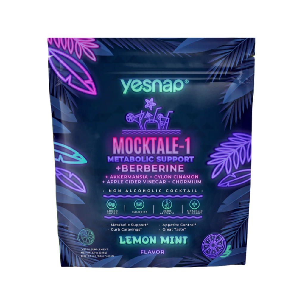 MOCKTALE-1 Metabolic Support with Berberine & Akkermansia, Chromium, CeylonCinnamon, AppleCiderVinegar-30 Packets Lemon Mint Flavor Non-Alcoholic Cocktail