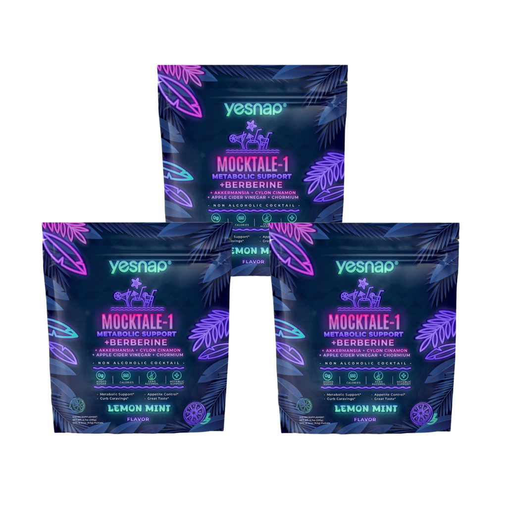 MOCKTALE-1 Metabolic Support with Berberine & Akkermansia, Chromium, CeylonCinnamon, AppleCiderVinegar-30 Packets Lemon Mint Flavor Non-Alcoholic Cocktail