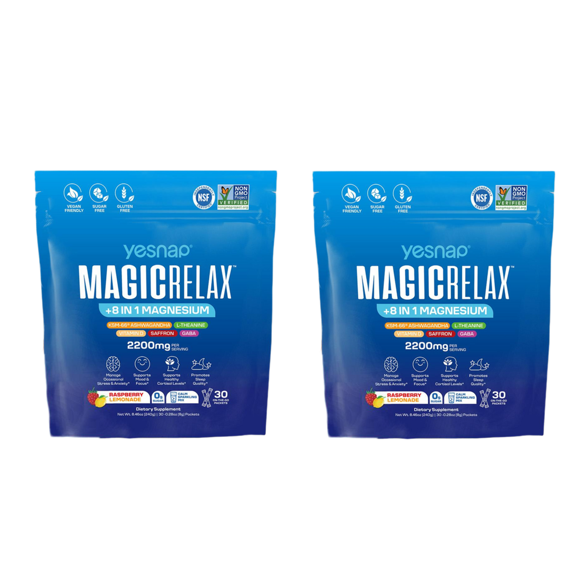 Yesnap MagicRelax™ 8-in-1 Magnesium Recovery Mix – 30 Packets